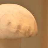 lamp van albast materiaal van dichtbij