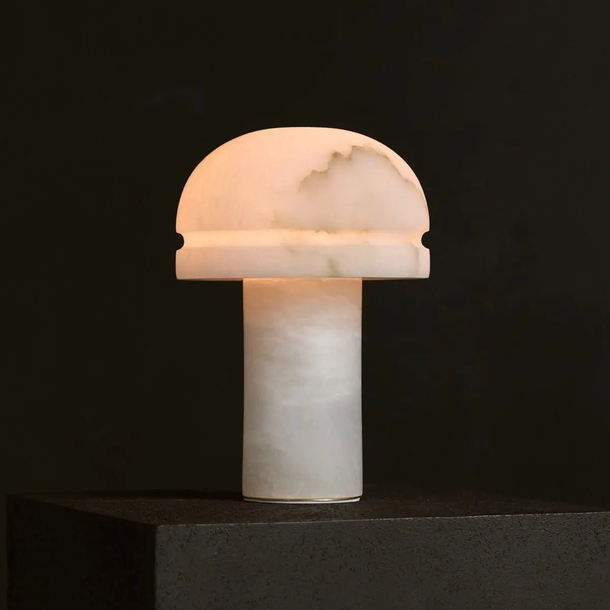 Albasten lampen paddenstoel vorm