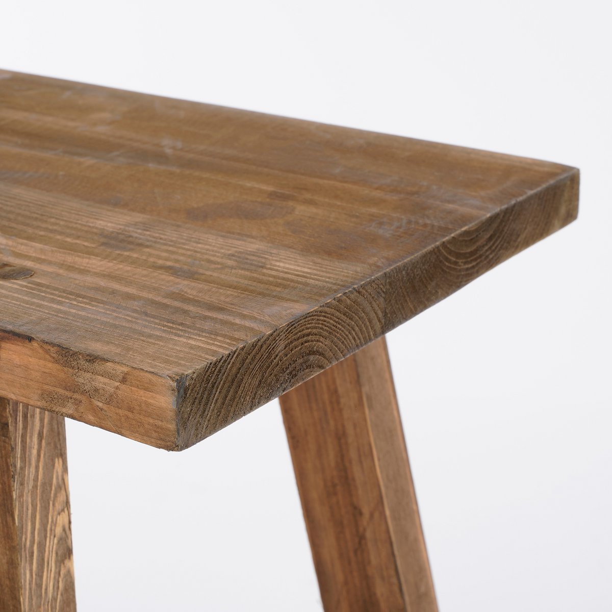 Landelijk houten bankje bovenkant
