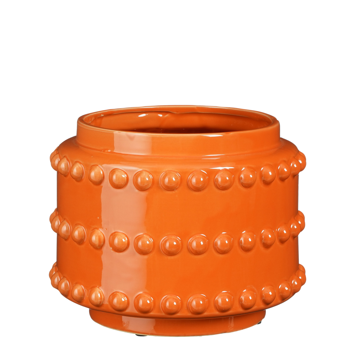 Oranje bloempot keramiek