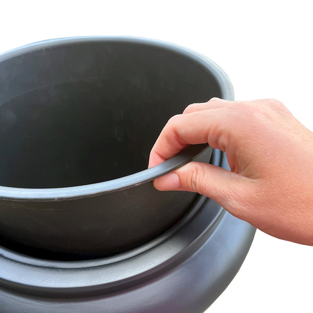 zwarte plantenpot binnenbak