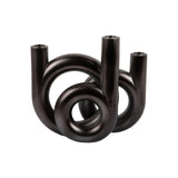 Kaarsenhouder ringen zwart