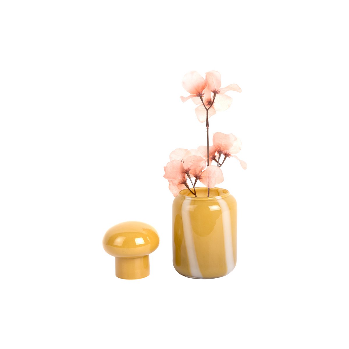 Vaasje geel met bloem