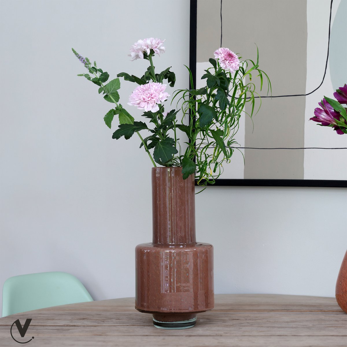 Vaas volta vase the world met bloemen